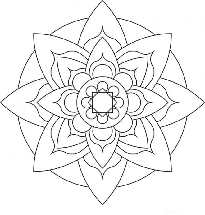 Coloriage Mandala Facile Fleur