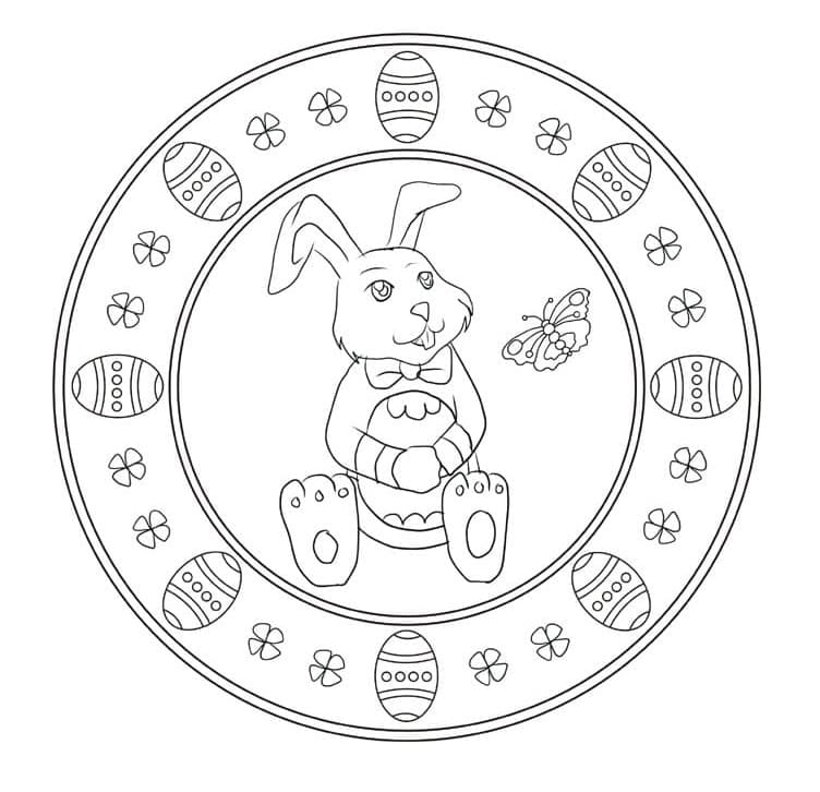 Coloriage Mandala Lapin de Pâques