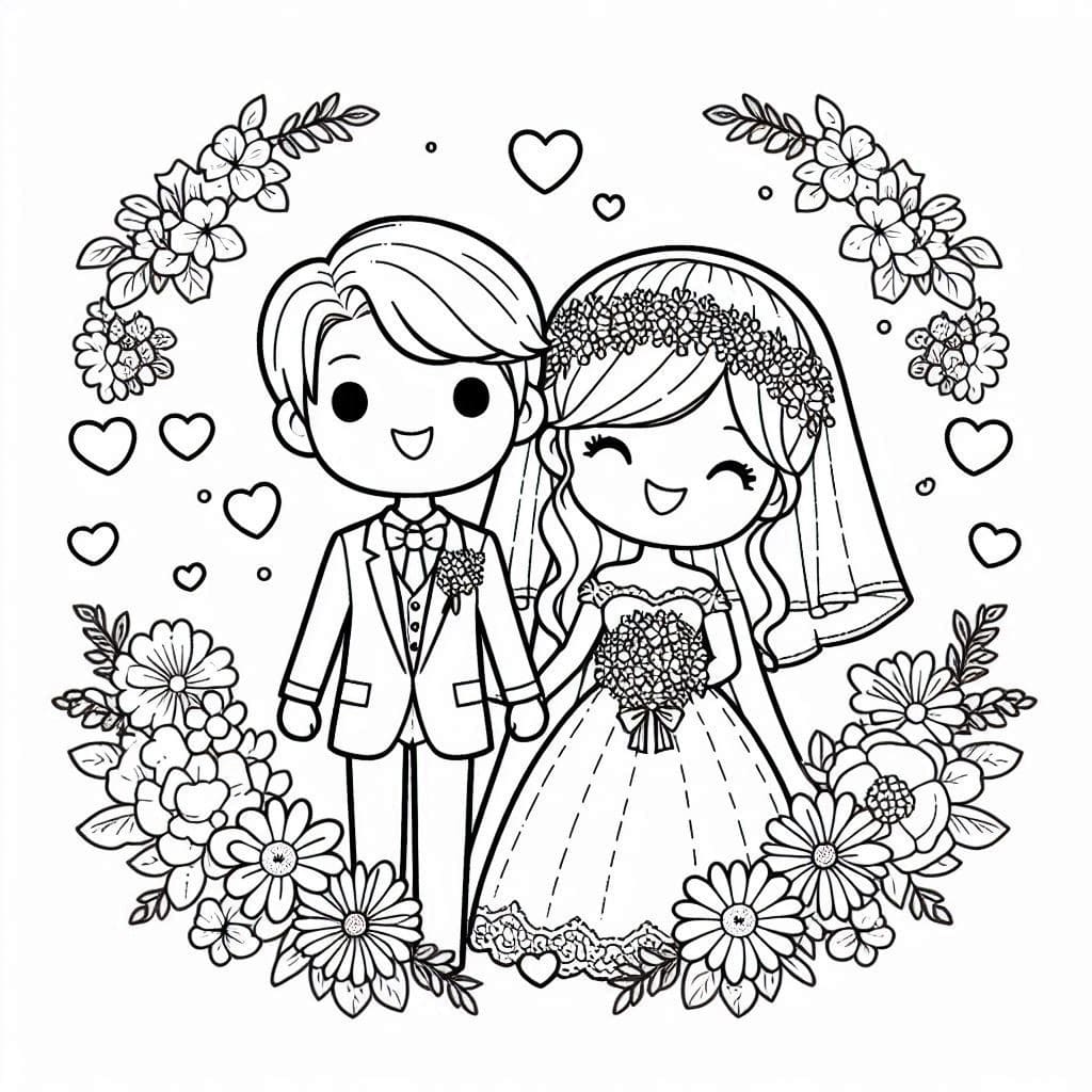 Coloriage Mariage 3