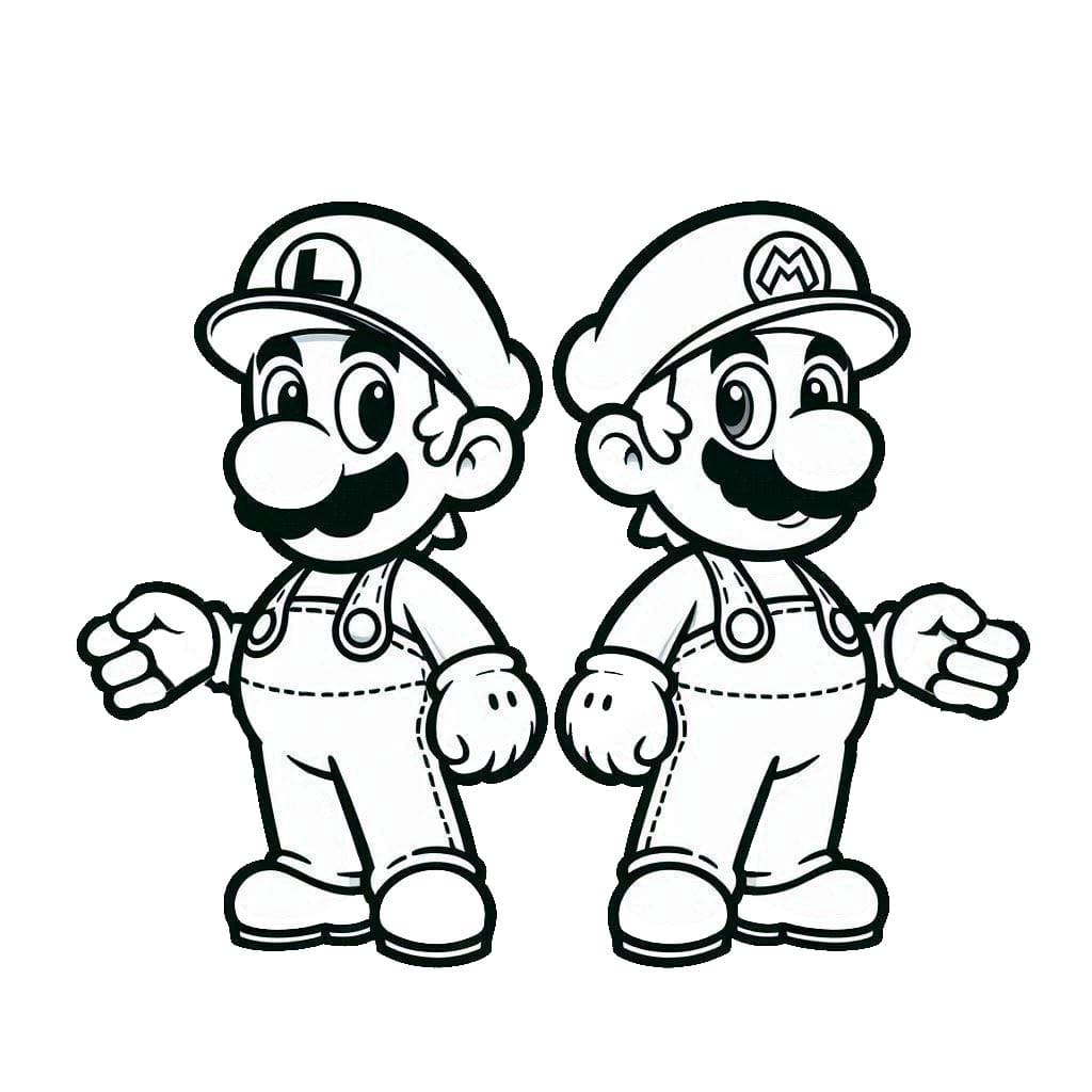 Coloriage Mario et Luigi 4