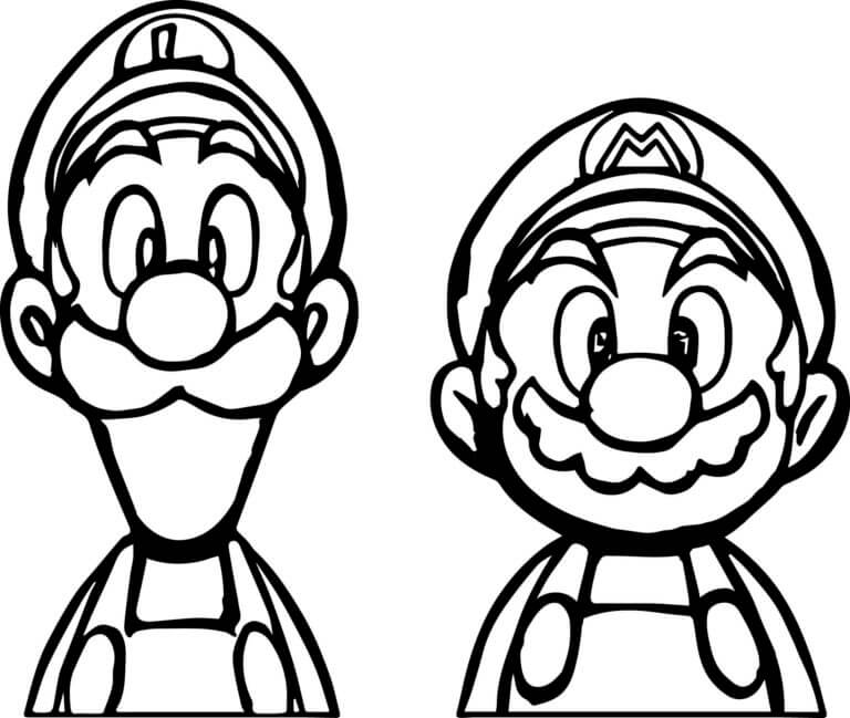 Coloriage Mario et Luigi sont frères dans le jeu populaire