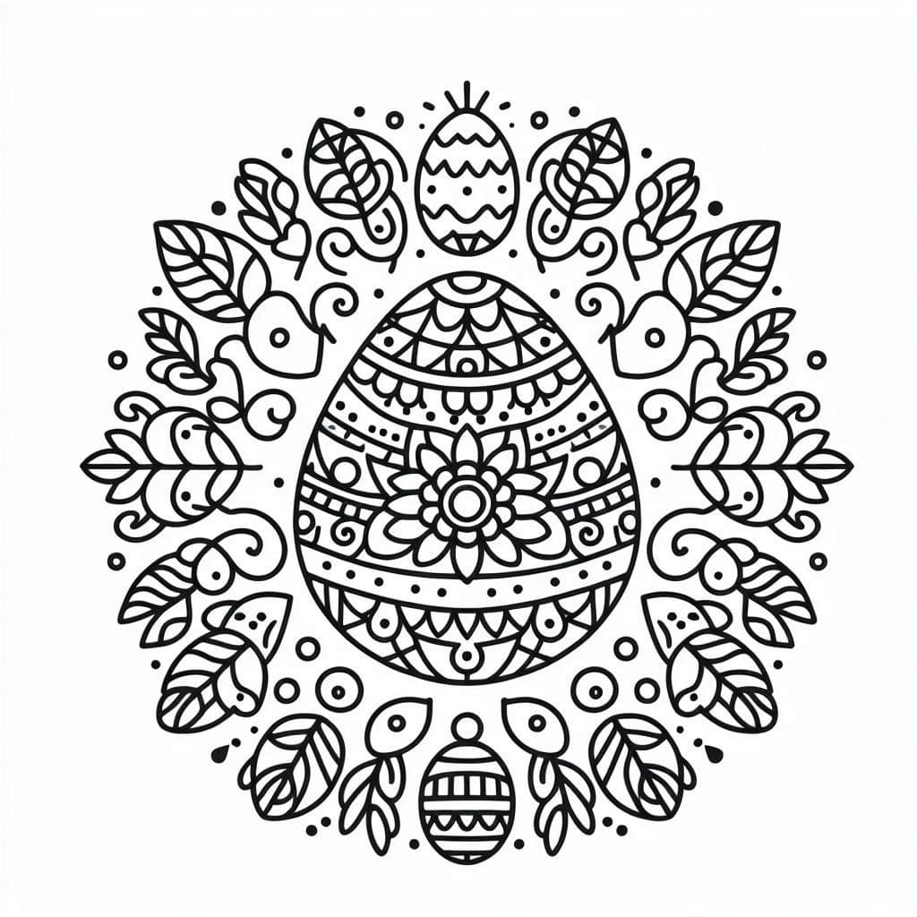 Coloriage Paques Mandala 5