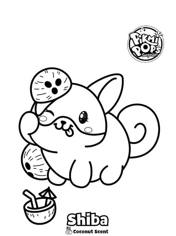 Coloriage Pikmi Pops Shiba Imprimable Gratuitement