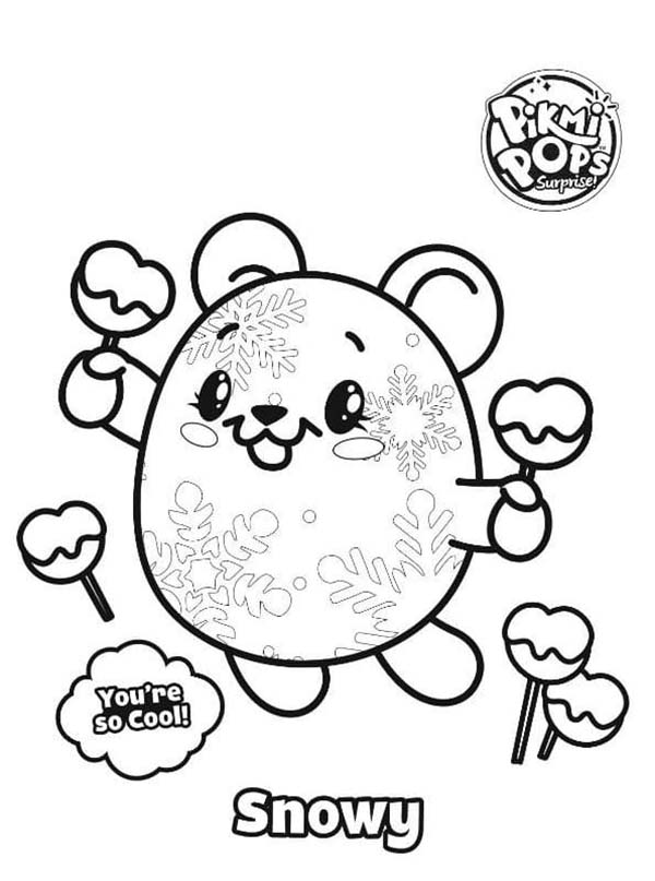 Coloriage Pikmi Pops Snowy Imprimable Gratuitement