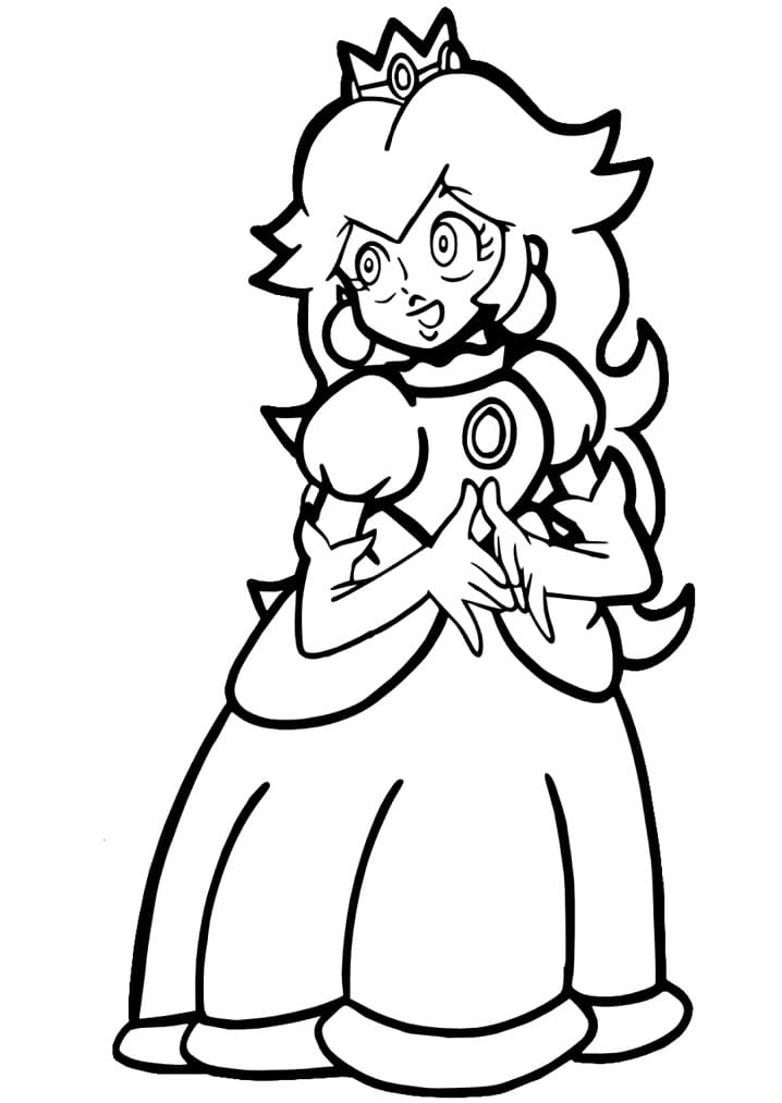 Coloriage Princesse Peach de Mario Bros.