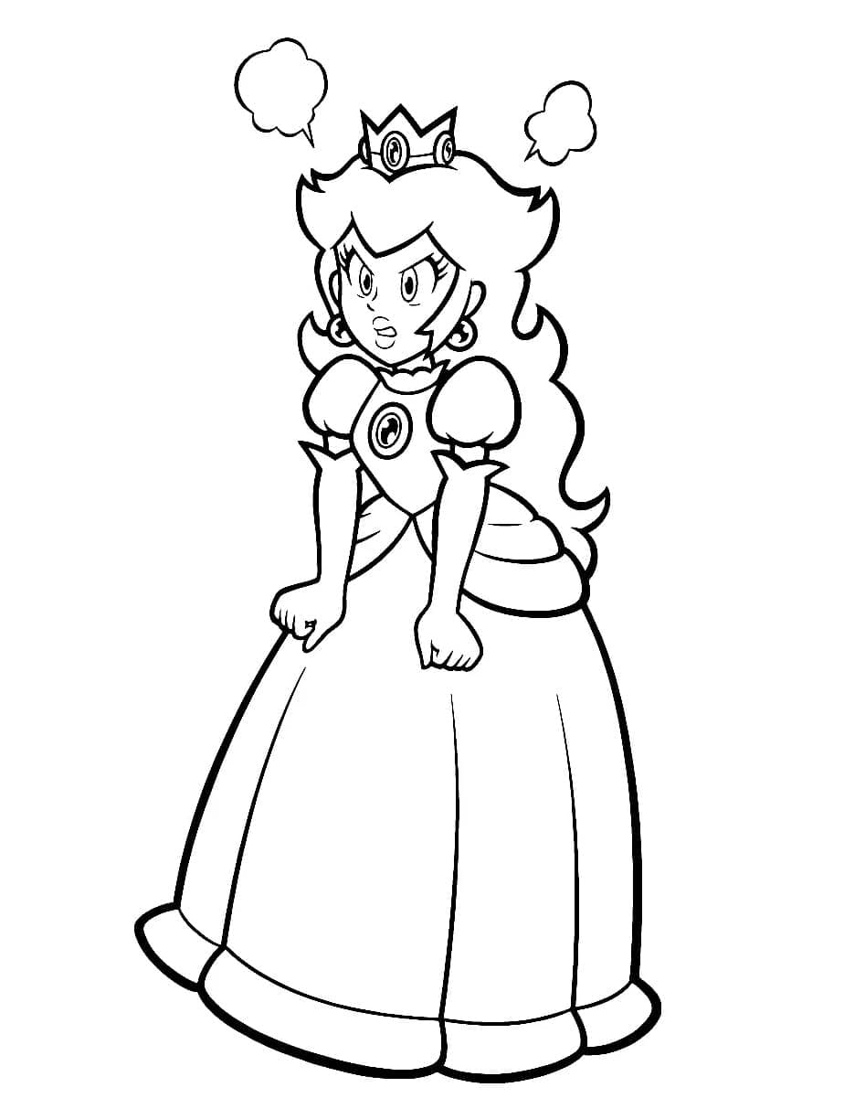 Coloriage Princesse Peach en colère