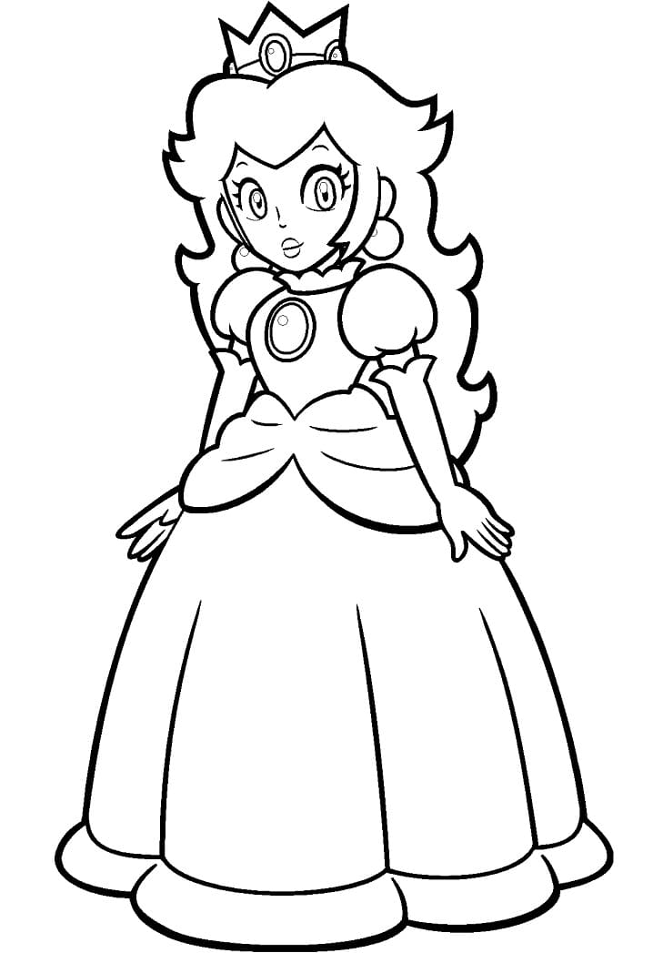 Coloriage Princesse Peach imprimable gratuitement