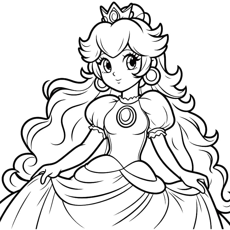 Coloriage Princesse Peach à imprimer