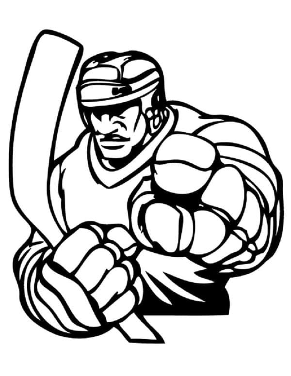 Coloriage Un joueur de hockey génial