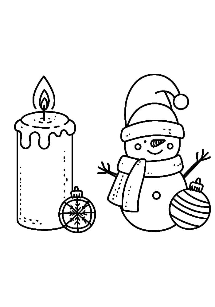 Coloriage Bougie de Noël 2