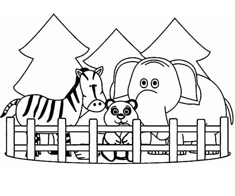 Coloriage Animaux du zoo à imprimer