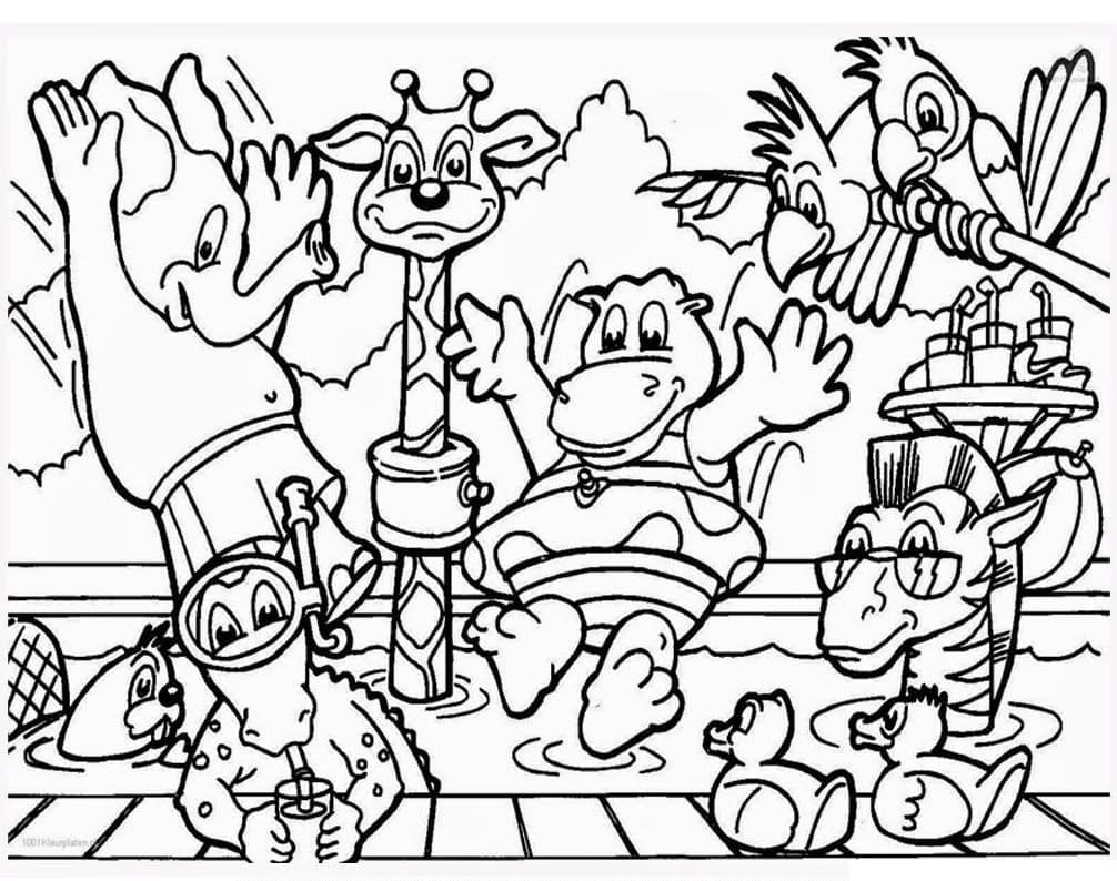 Coloriage Animaux du zoo de dessins animés