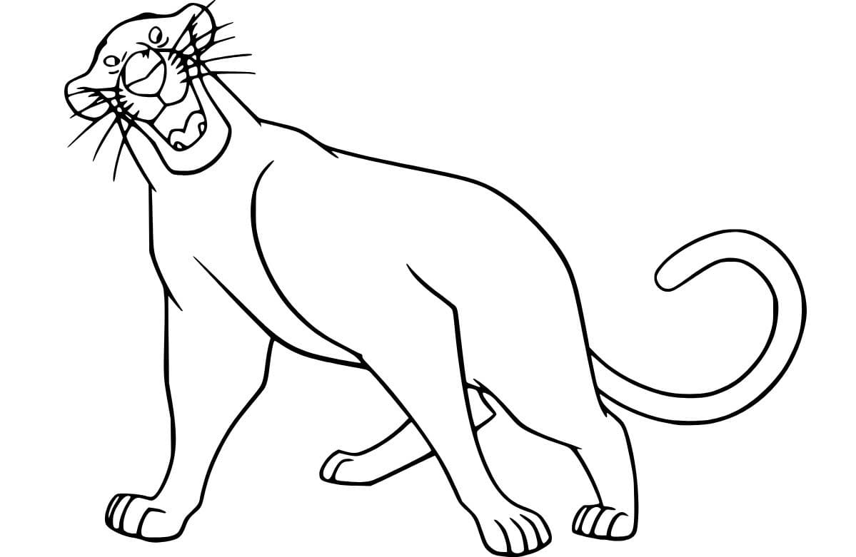 Coloriage Bagheera la panthère noire