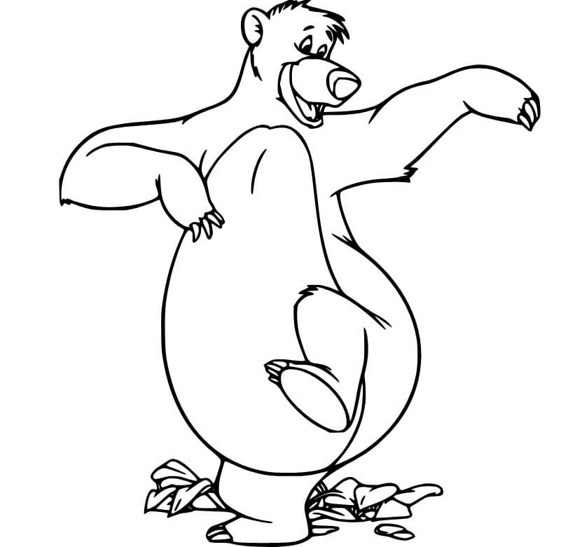 Coloriage Baloo l'ours qui danse