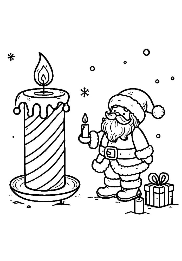 Coloriage Bougie de Noël 5