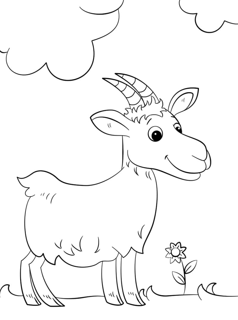 Coloriage Chèvre adorable