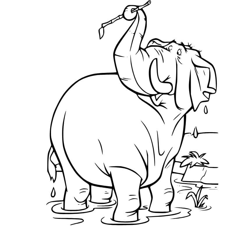 Coloriage Colonel Hathi du Livre de la Jungle