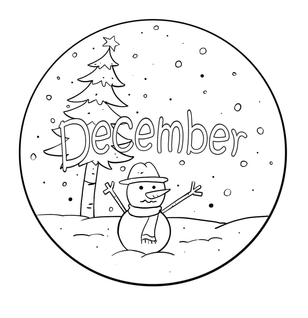 Coloriage Décembre Noël gratuit