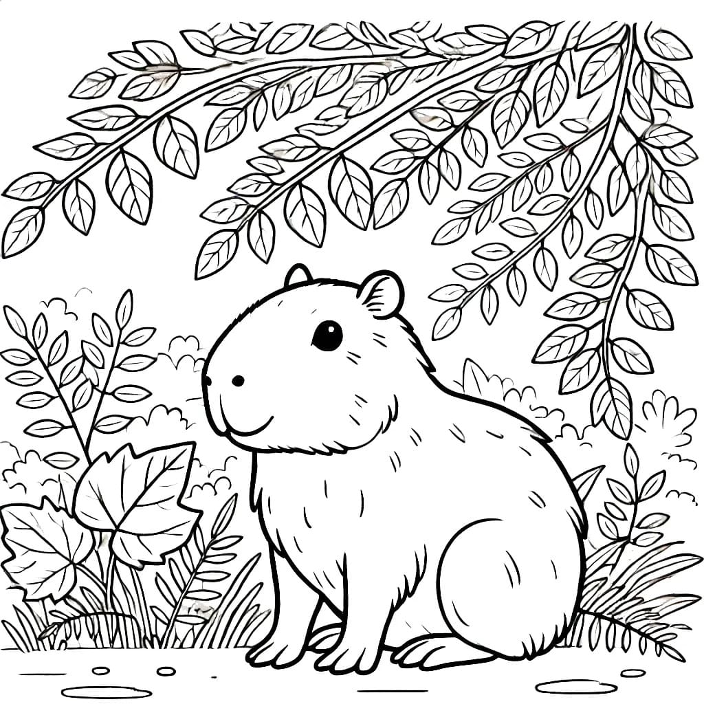 Coloriage Dessin Capybara gratuitement 4