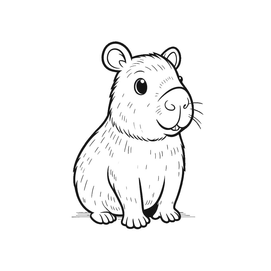 Coloriage Dessin Capybara gratuitement 6