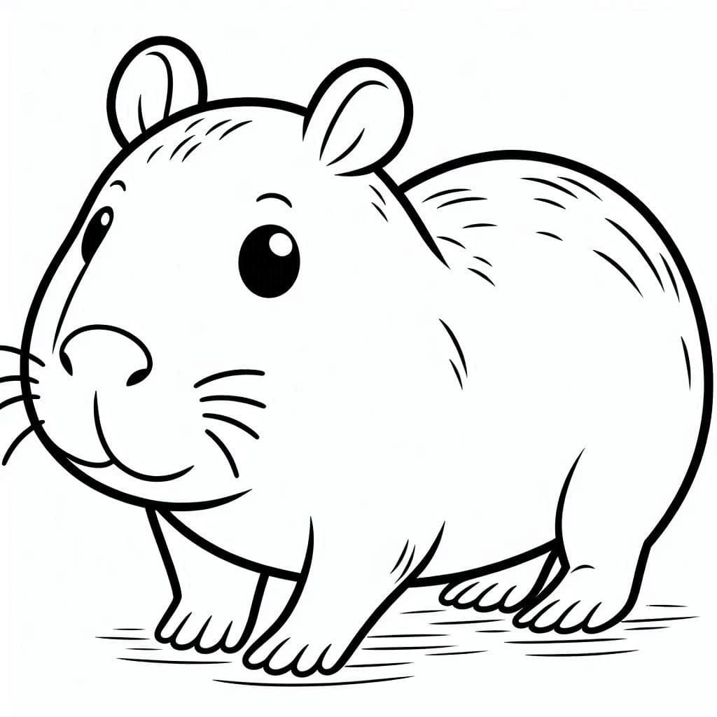 Coloriage Dessin Capybara gratuitement 8