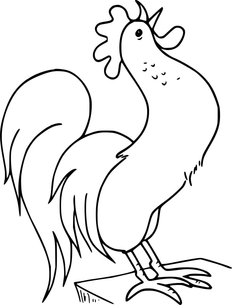 Coloriage Dessin coq chez les enfants