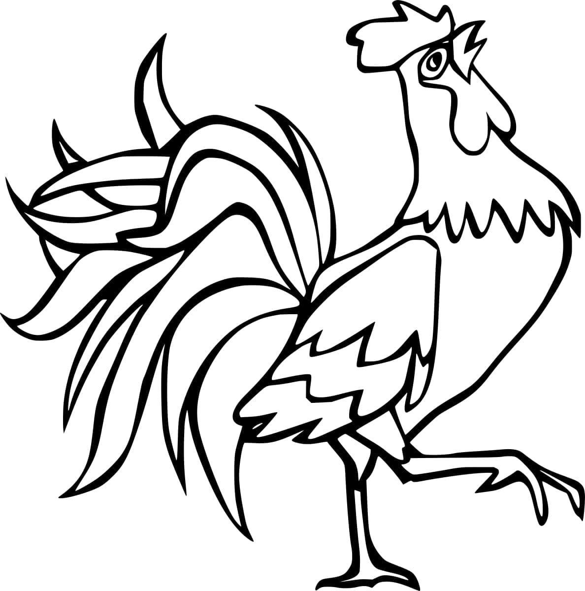 Coloriage Dessin coq fort