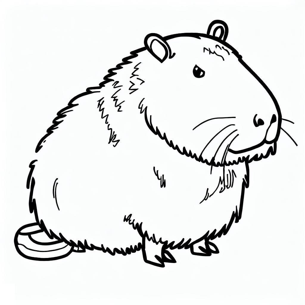 Coloriage Dessin de gros capybara gratuit