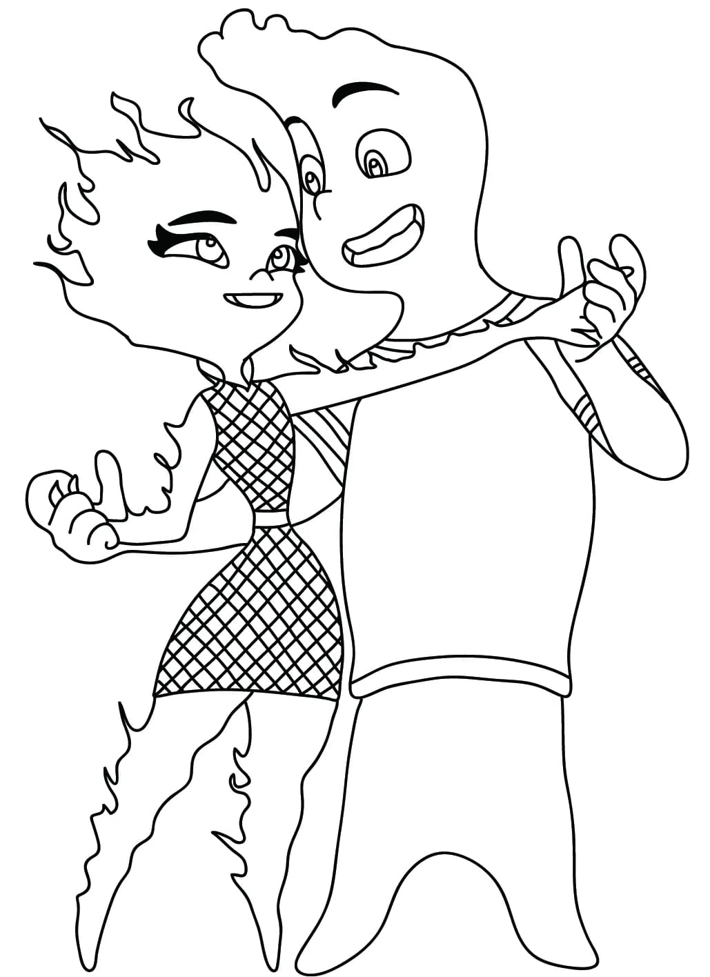 Coloriage Dessin Ember et Wade Élémentaire danse