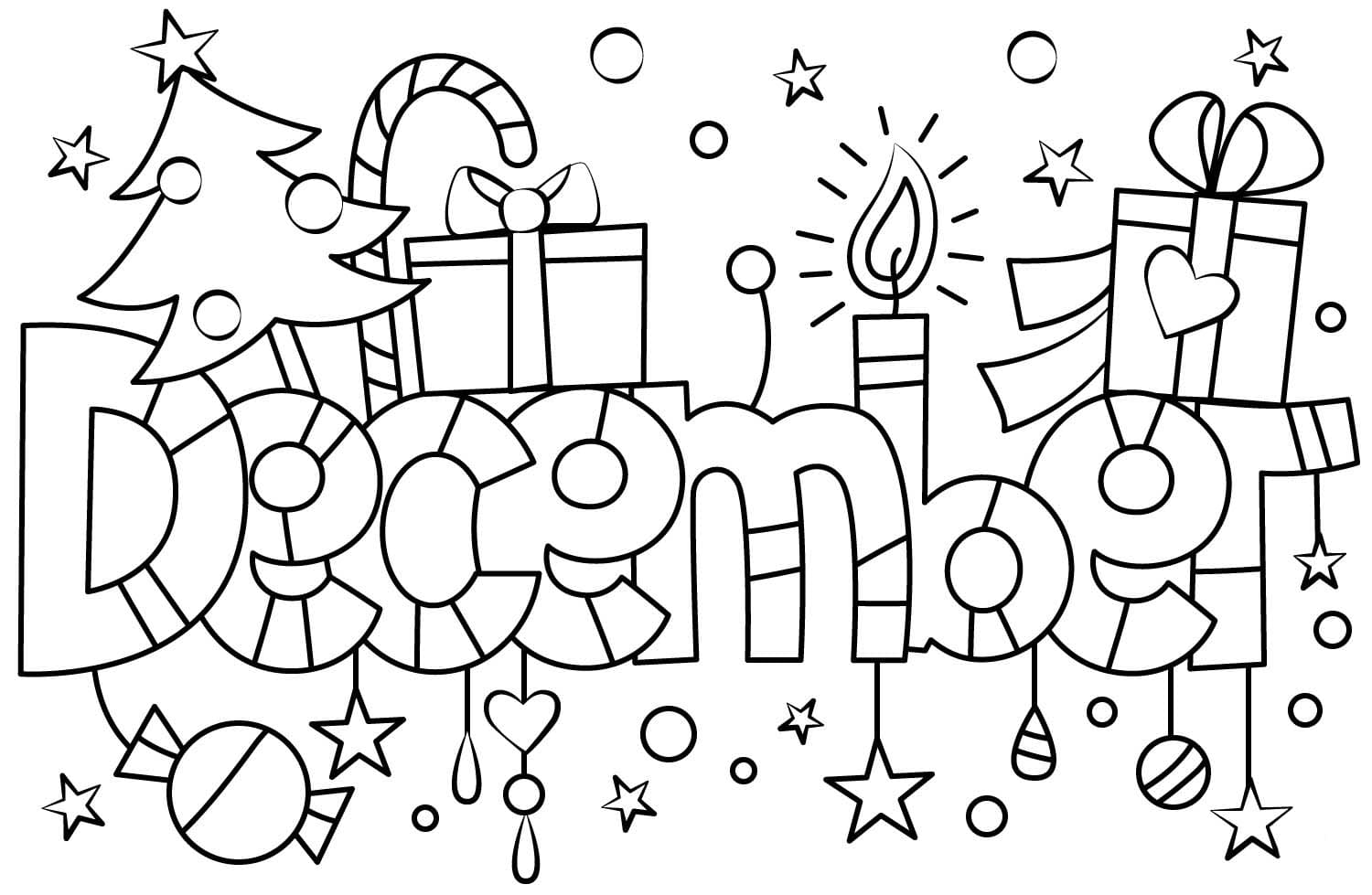 Coloriage Dessin gratuit Décembre