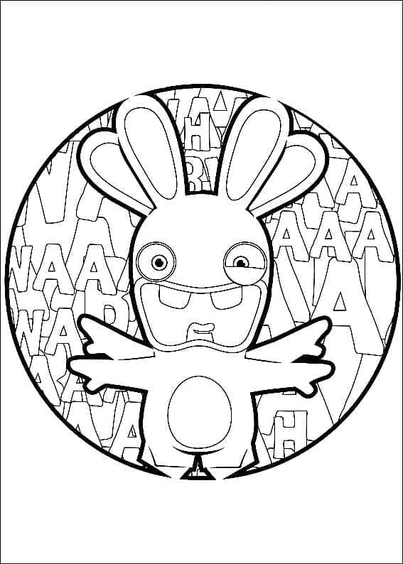 Coloriage Dessin Lapin Crétin Hilarant