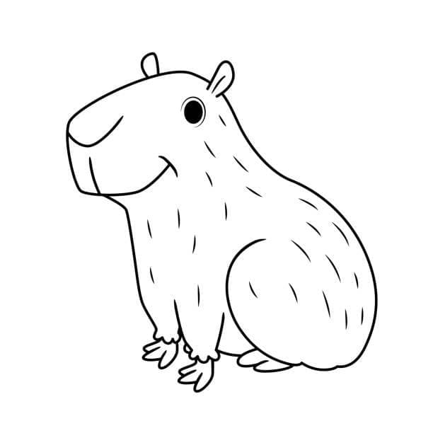 Coloriage Dessin une Capybara souriant