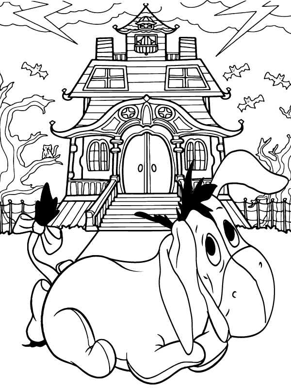 Coloriage Dessine Bourriquet et sa maison