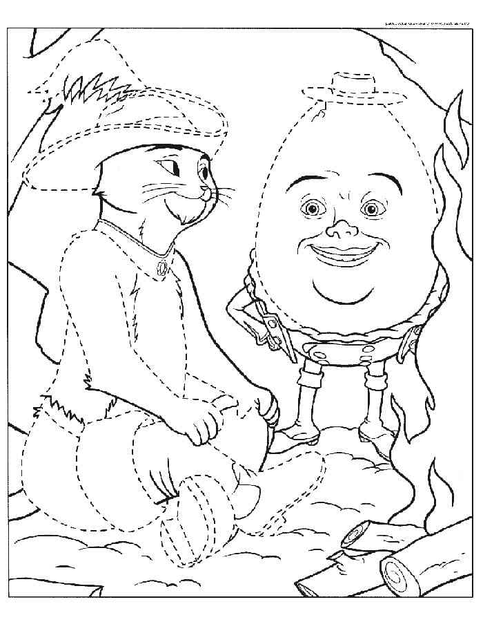 Coloriage Dessine le chat et Humpty