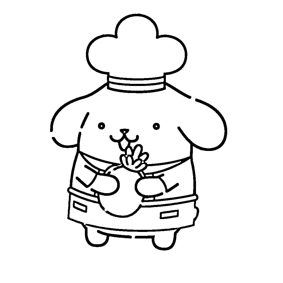 Coloriage Dessine Pompompurin le chef