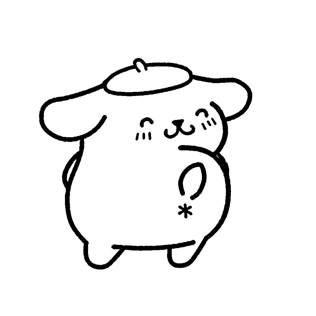 Coloriage Dessine Pompompurin remuant les fesses