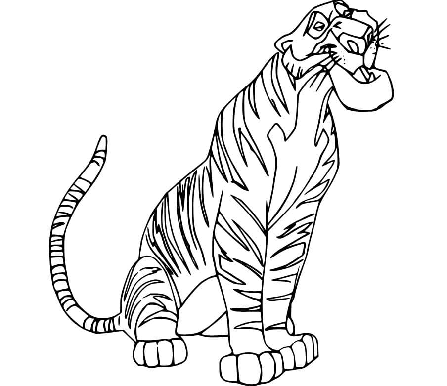 Coloriage Dessine Shere Khan le tigre féroce