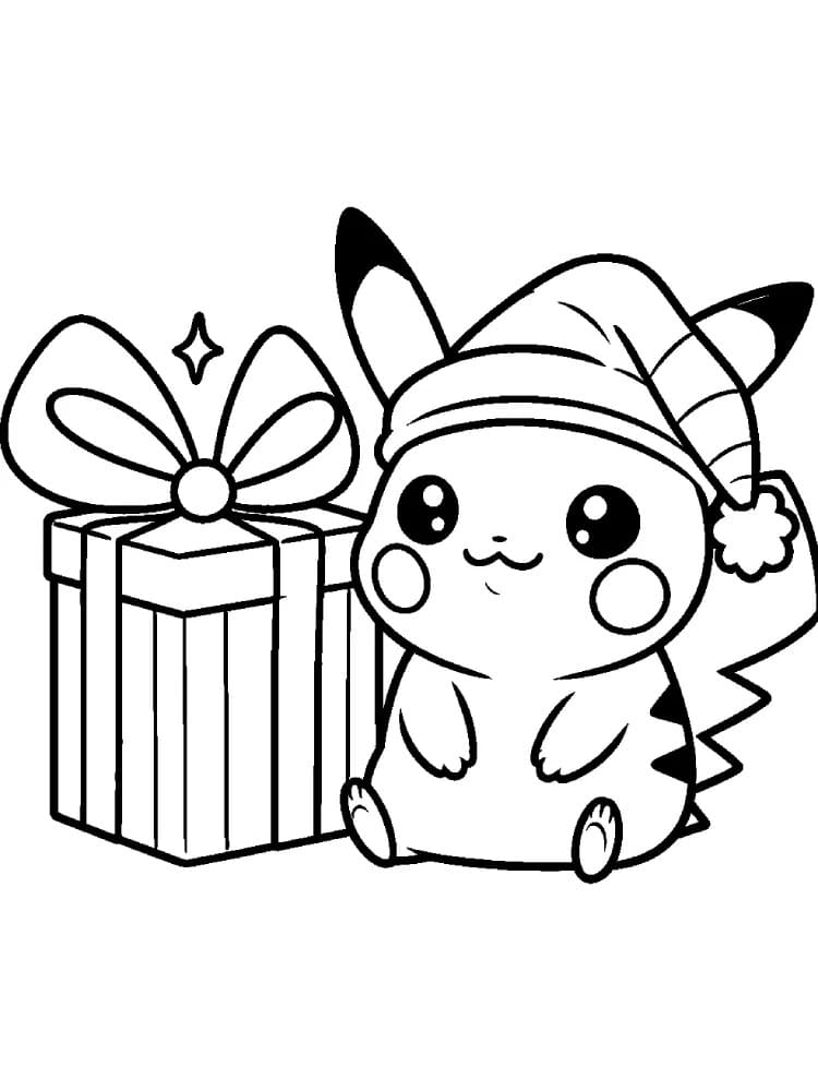 Coloriage Dessine un bébé Pikachu Noël