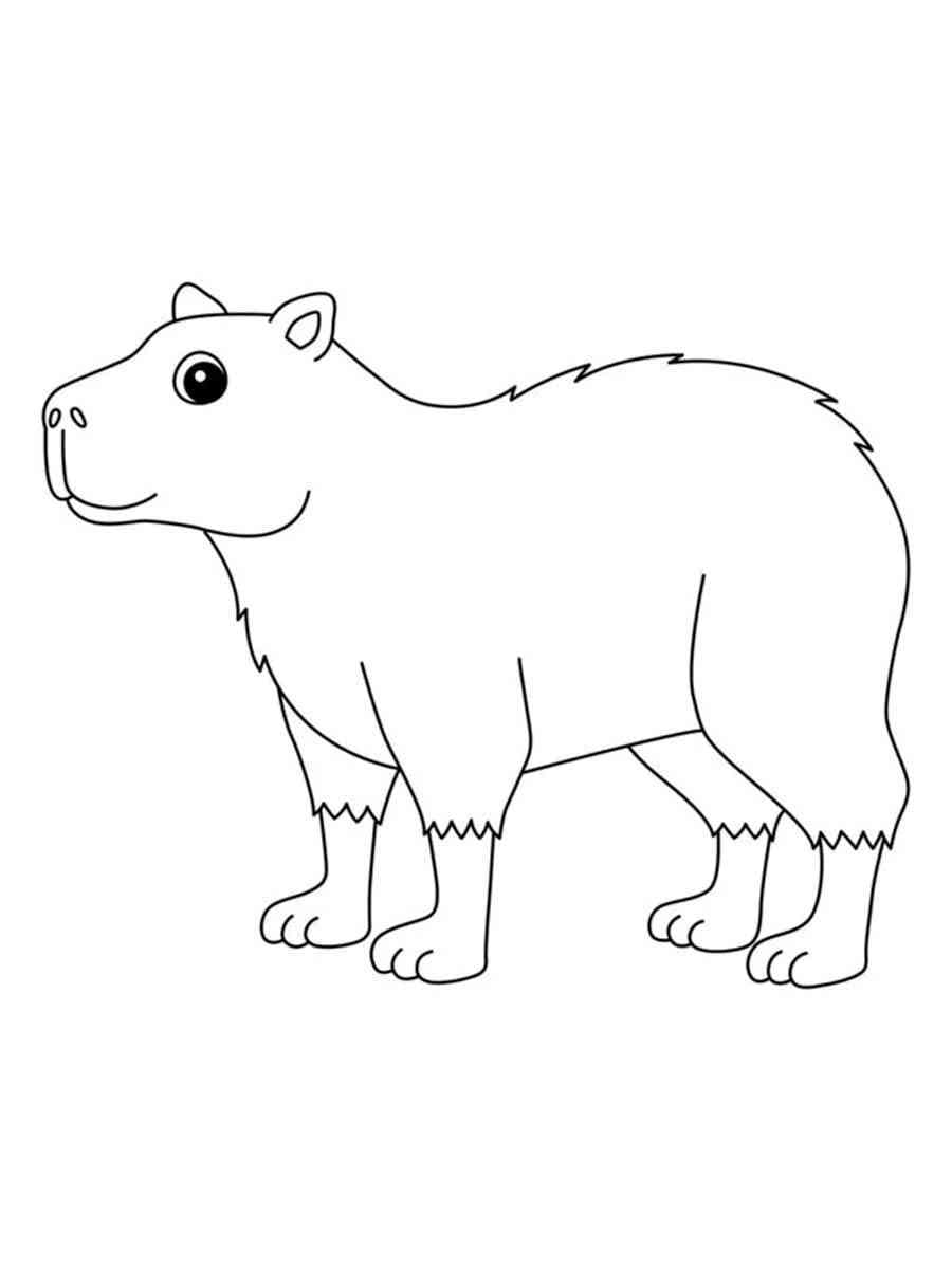 Coloriage Dessine un capybara souriant