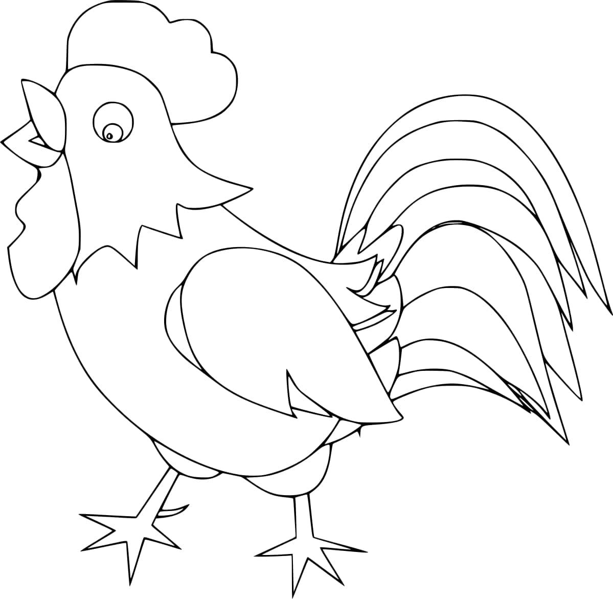 Coloriage Dessine un coq heureux