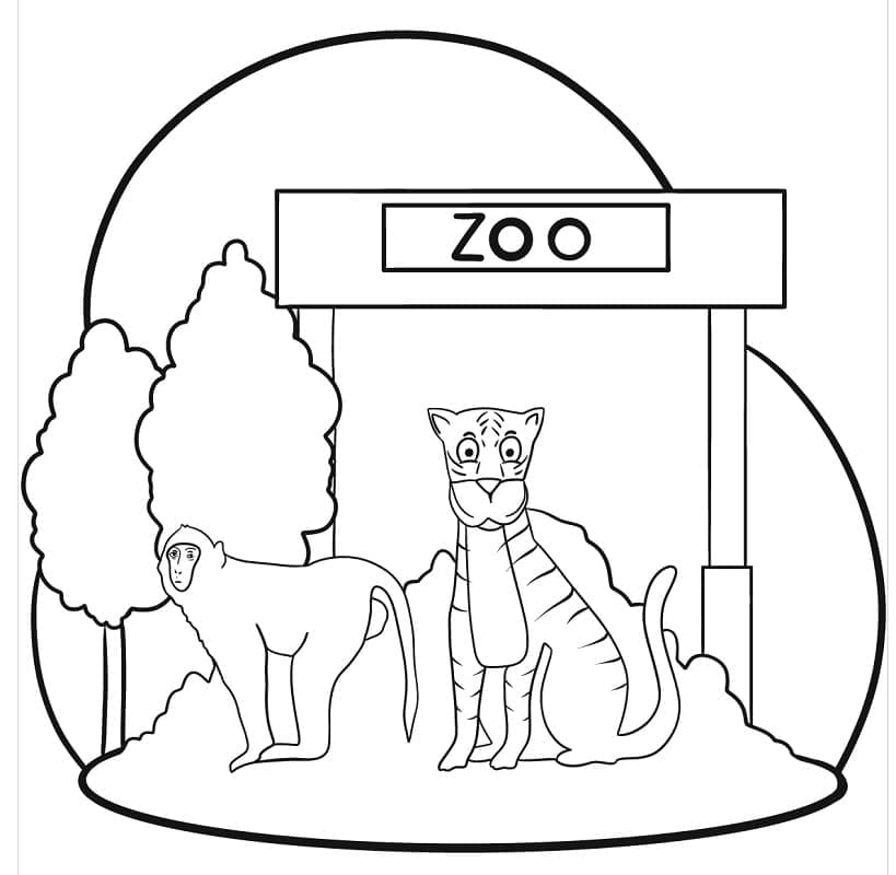 Coloriage Dessine un zoo