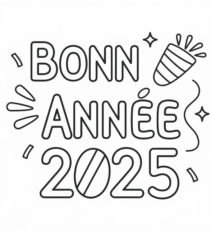 Coloriage Dessiner Bonne Année 2025