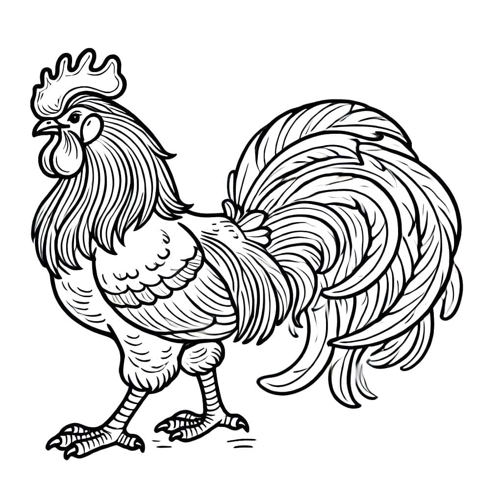 Coloriage Dessiner Coq 6