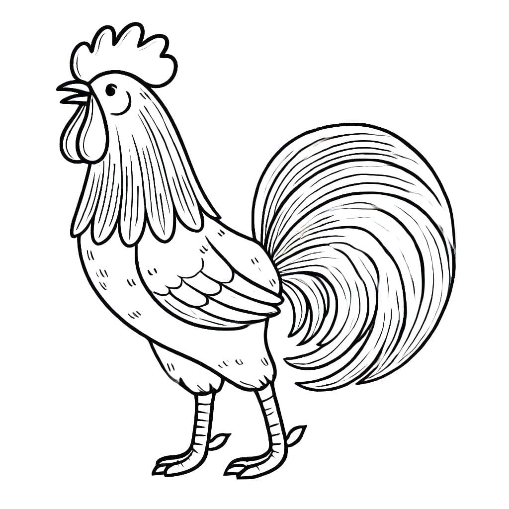 Coloriage Dessiner Coq 7