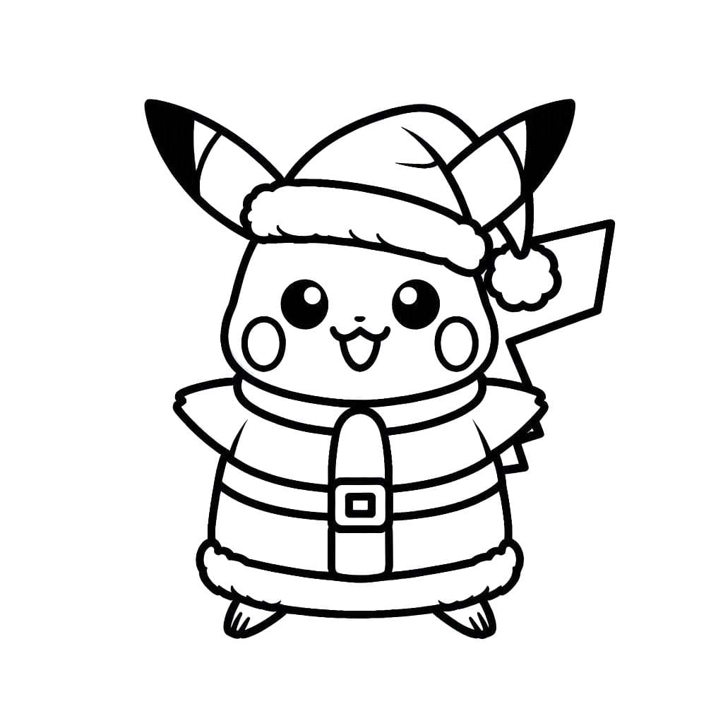 Coloriage Dessiner facilement Pikachu Noël