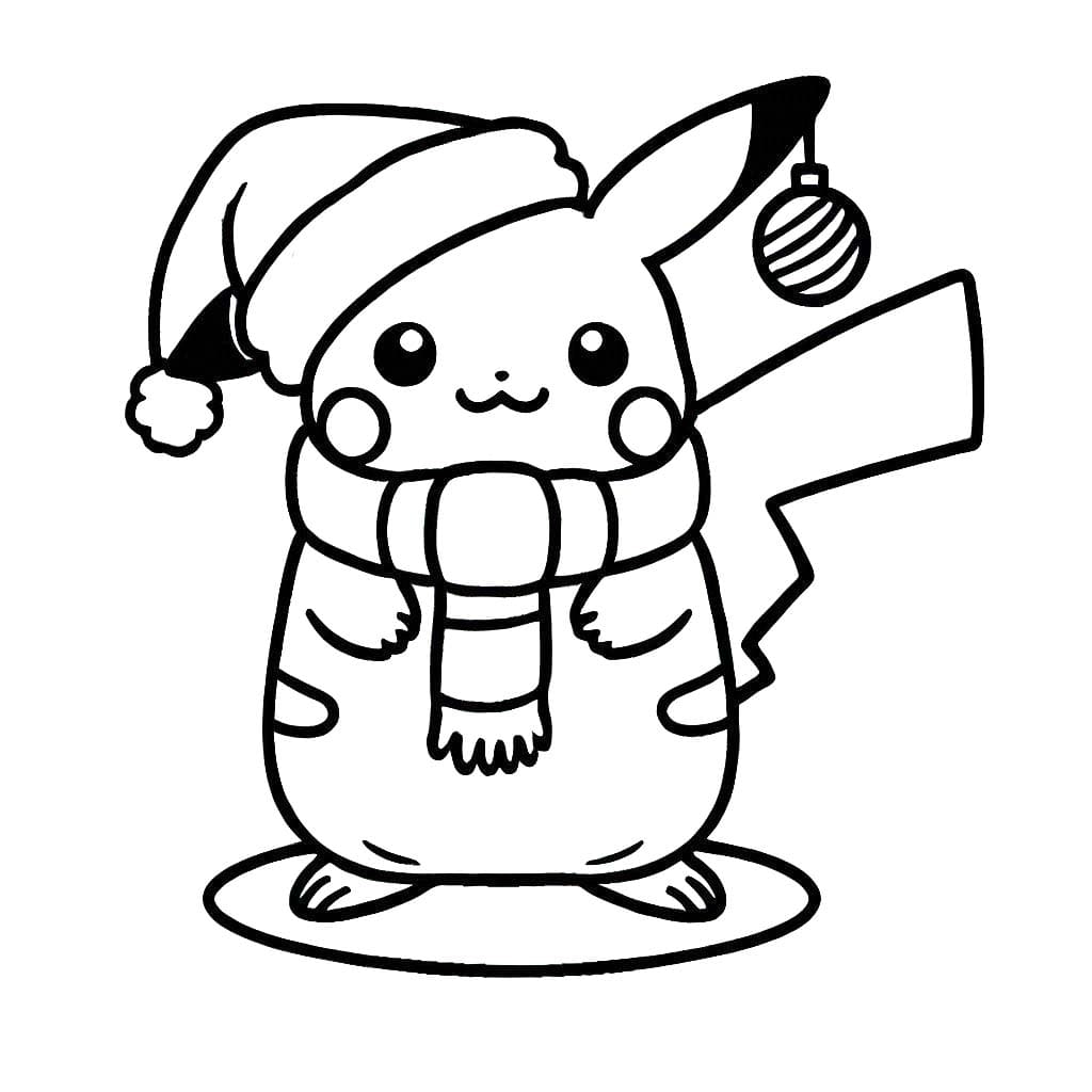 Coloriage Dessiner gratuit Pikachu Noël