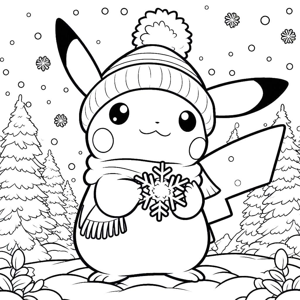 Coloriage Dessiner Pikachu Noël 10