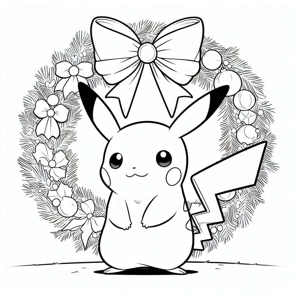 Coloriage Dessiner Pikachu Noël 11