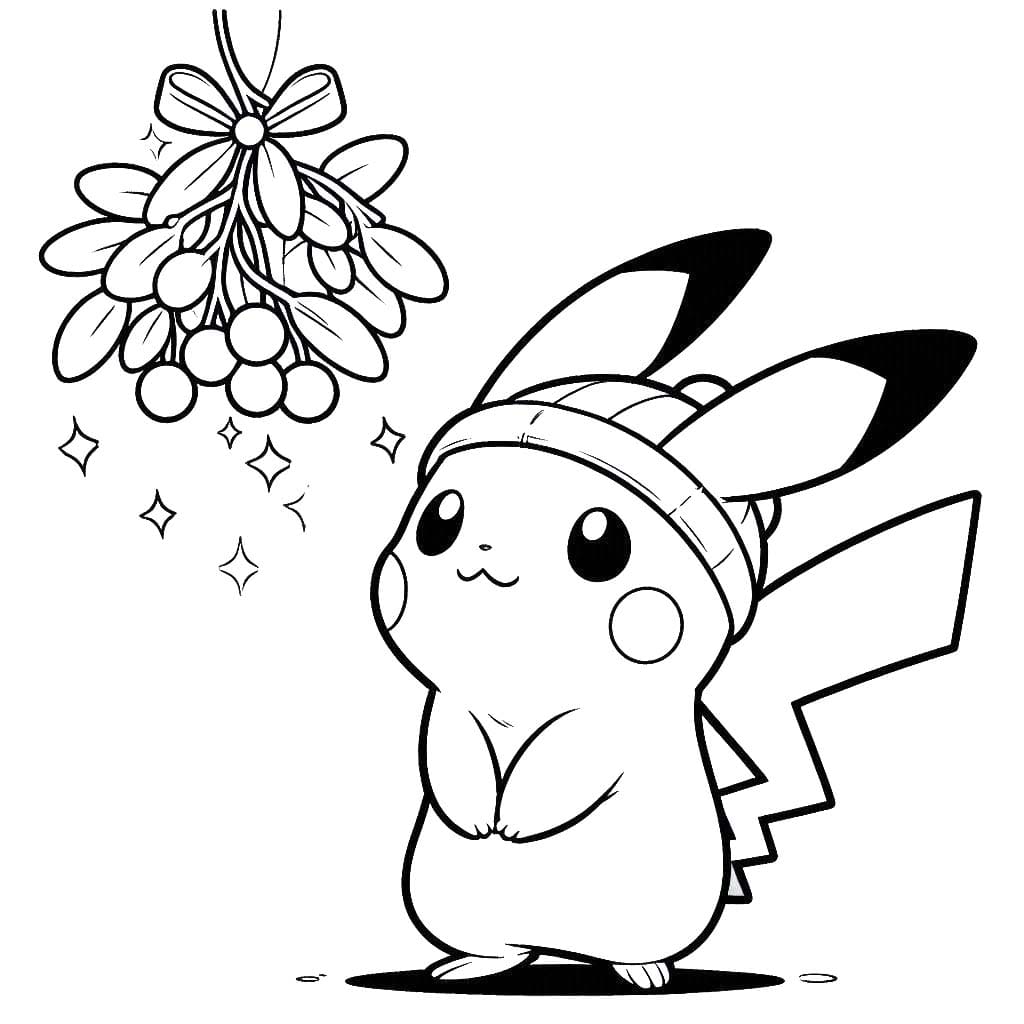 Coloriage Dessiner Pikachu Noël 8