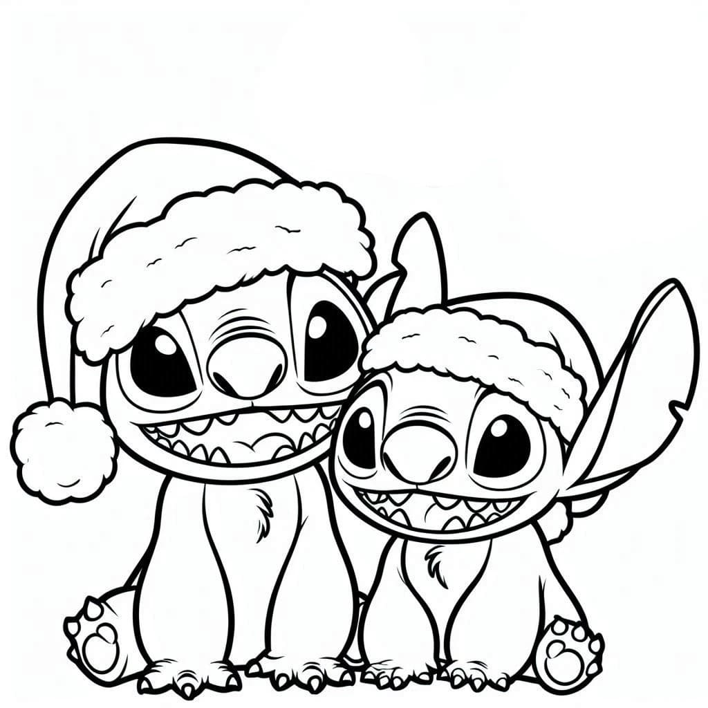 Coloriage Dessiner Stitch Noël image